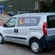 A GSTS security and training services van parked outside Princes Food Cardiff to provide security