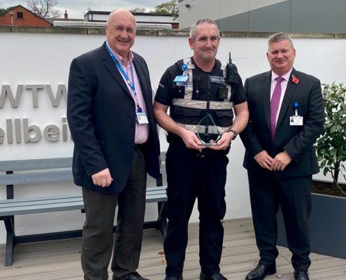 Mark Williams presented with his Healthcare Security Officer of the Year award